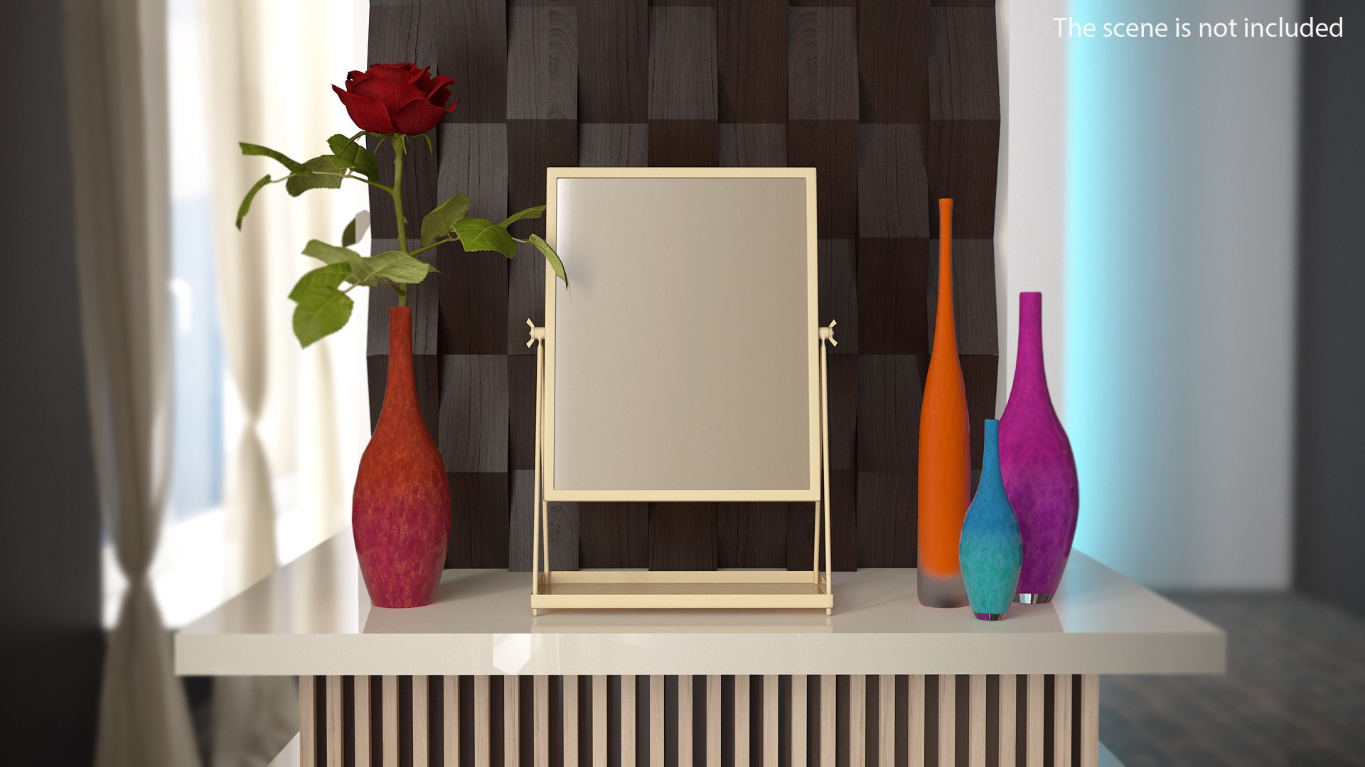 Tabletop Tall Glass Vase 3D model preview