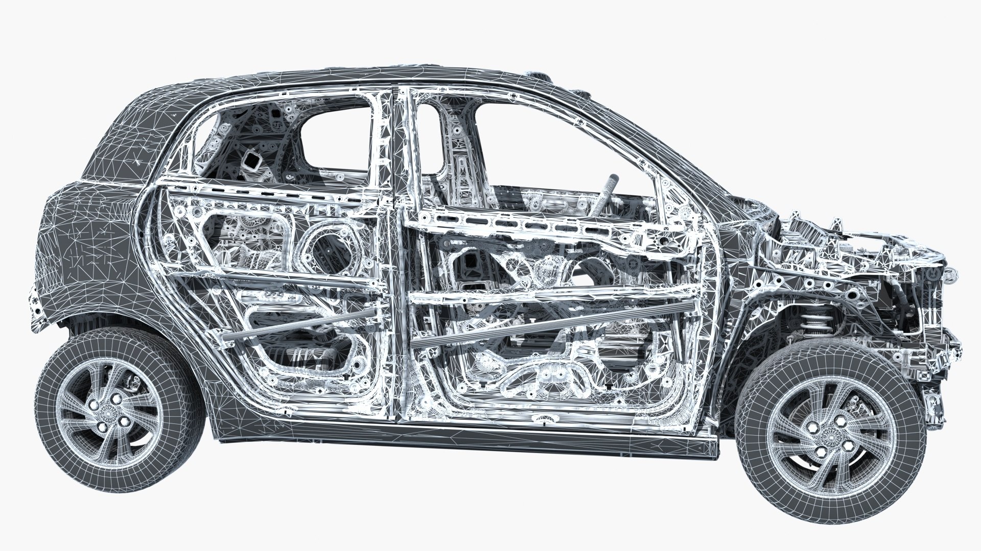 Small Electric Car Chassis Frame Model - TurboSquid 2356362
