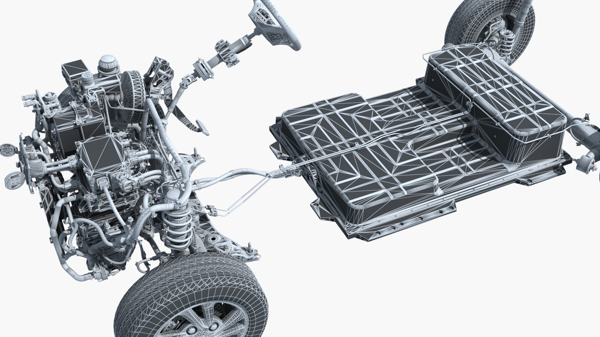 Small Electric Car Chassis Frame Model - TurboSquid 2356362