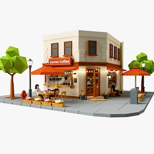 Coffee Shop Cafe Stylized  Environment