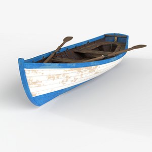 Old wooden white boat
