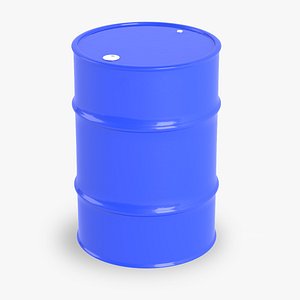 3D model blue oil barrel