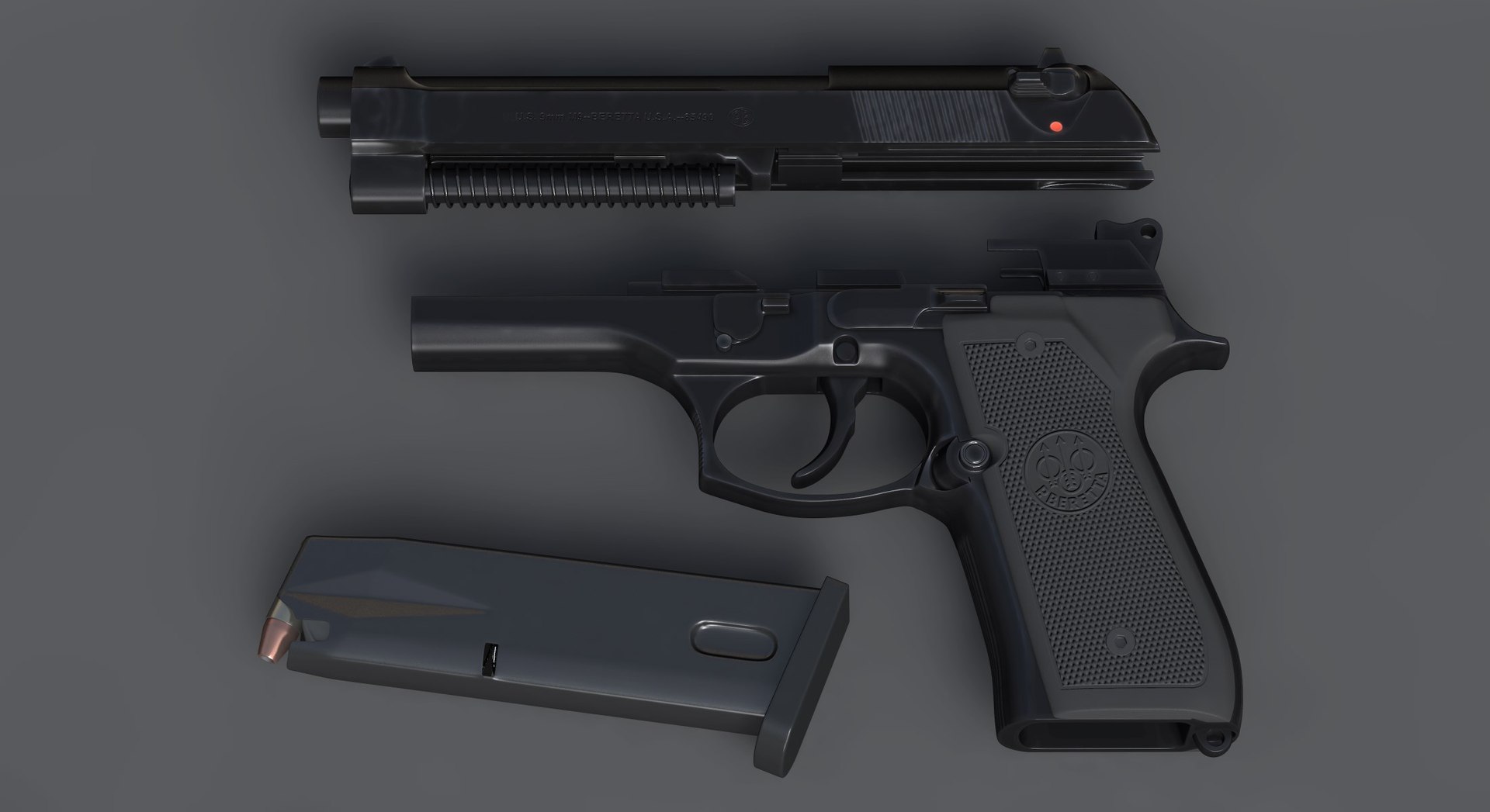 3D beretta m9 - https://p.turbosquid.com/ts-thumb/JM/yQKL8e/ElUNa1xG/berm9_a12/jpg/1555017271/1920x1080/fit_q87/a30c92e6918f70927449f8a8ac41e810749cbb4f/berm9_a12.jpg