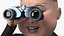 Cartoon Kim Jong Un Looking Binoculars