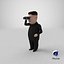 Cartoon Kim Jong Un Looking Binoculars