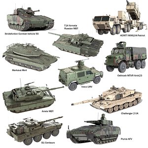 10 Military Vehicles Collection v6