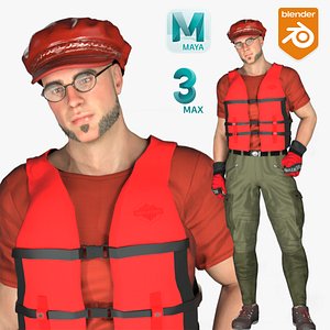 Realistic Man Rigged Character 3D