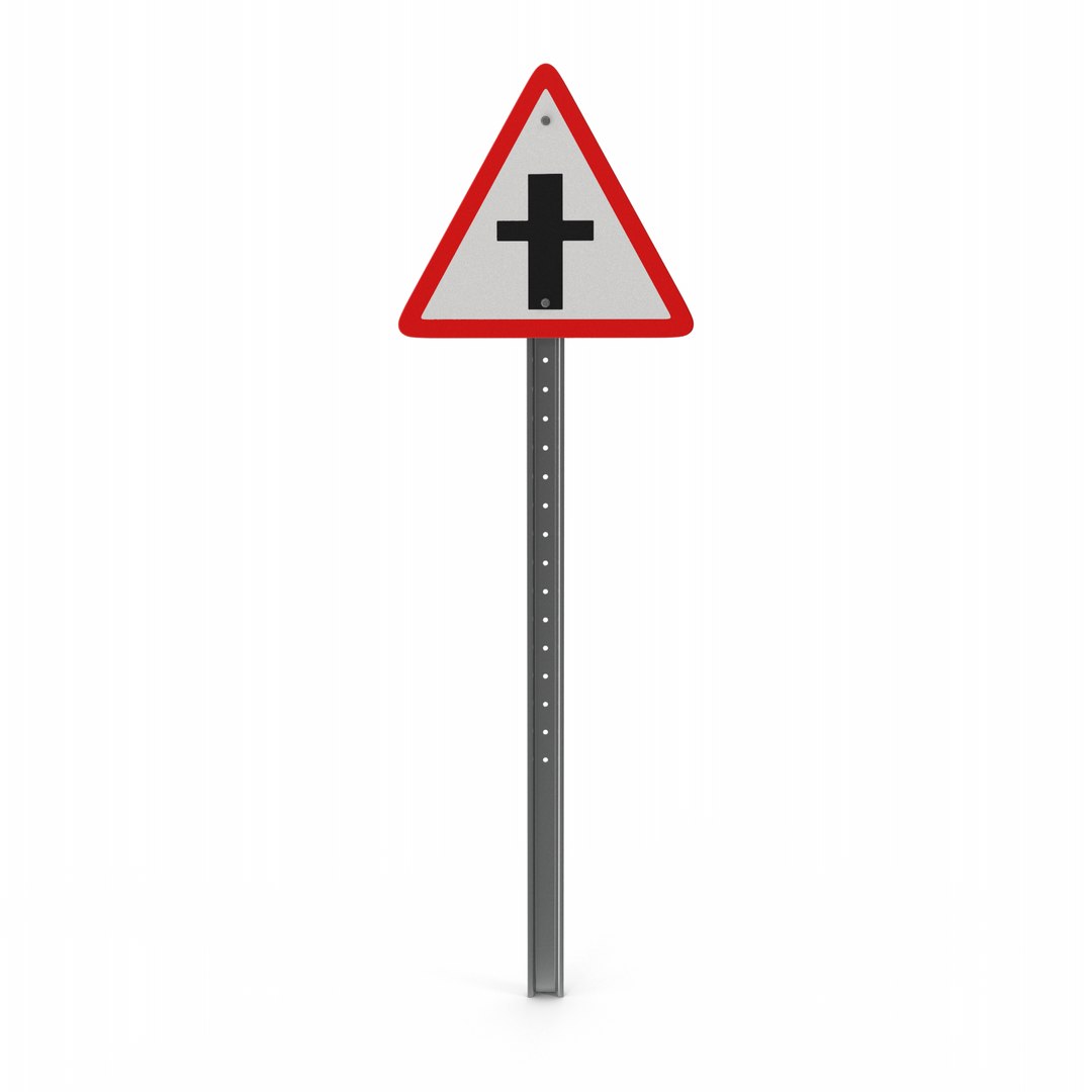 3D Crossroad Ahead Road Sign Model - TurboSquid 2038677