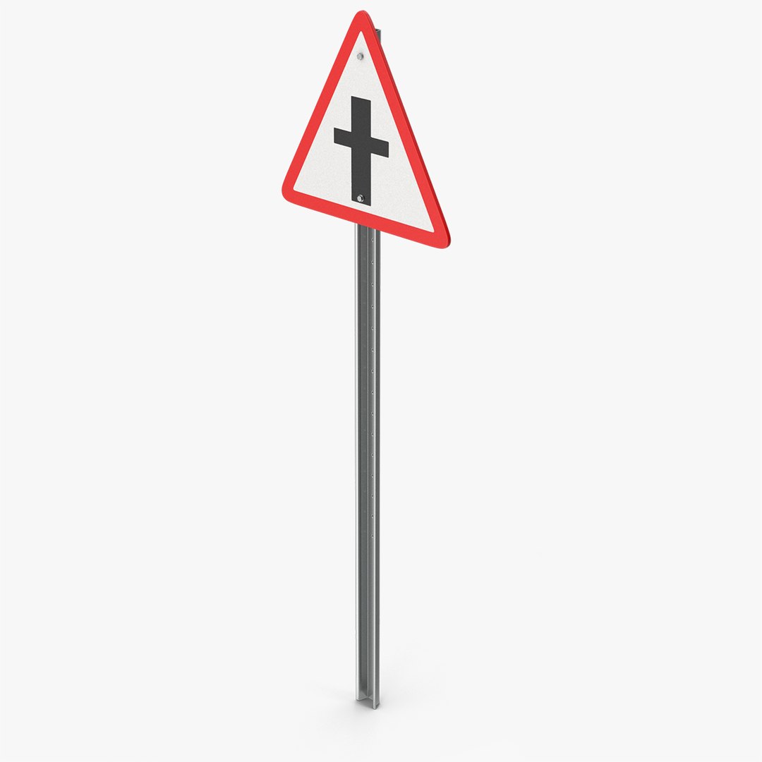 3D Crossroad Ahead Road Sign model - TurboSquid 2038677