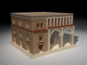 ancient roman building 3d c4d