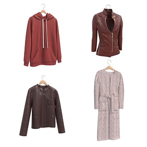 Coat on Hanger 8 3D model