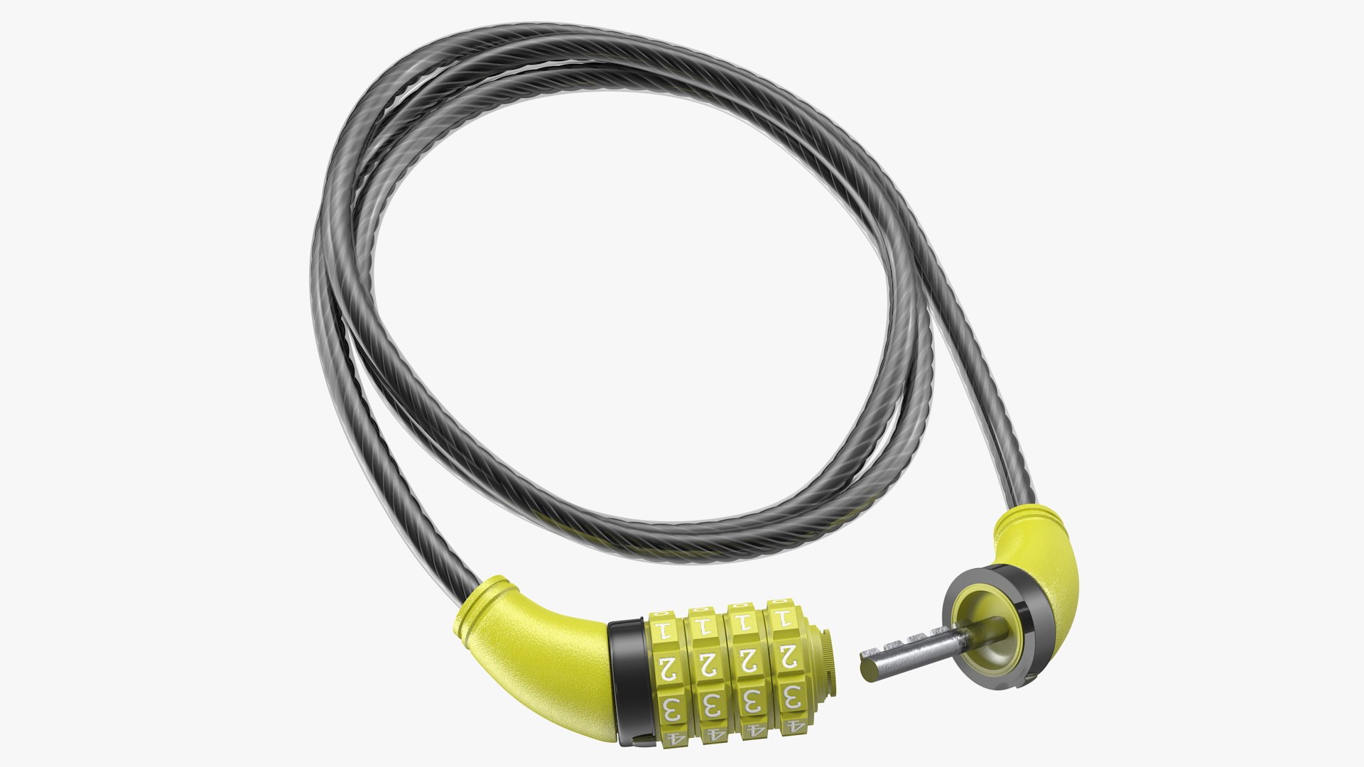 Combination Cable Bike Lock 3D model preview
