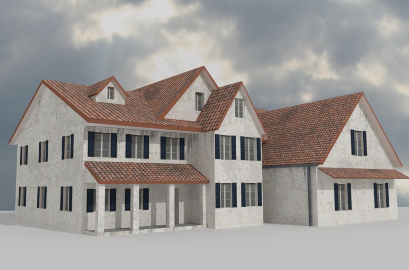 Colonial House 3D Model - TurboSquid 1183419