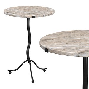 Sophie Creamy Taupe Marble End Table