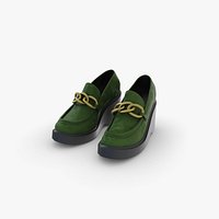 Olive Suede Platform Loafers