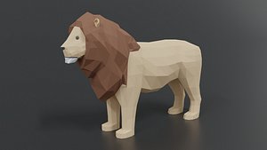 3D male lion model