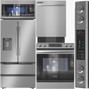 Samsung Appliance Collection 11 NE63BG8315SSAA ME21M706BAS DW80CG4021SRAA RF31CG7400SR 3D model