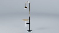Modern Golden Black Lamp with table floor lamp Low Poly PBR 4K Textures