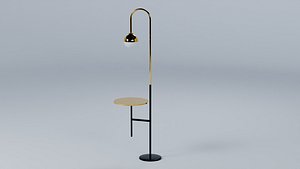 Modern Golden Black Lamp with table floor lamp Low Poly PBR 4K Textures