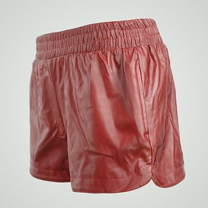 red leather shiny shorts 3d obj