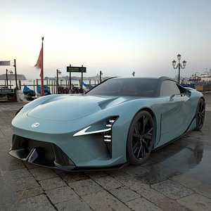 Lexus Future Sport Concept Vehicle Turquoise Simplified 3D model