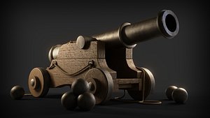 3D model war cannon