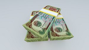 Afghanistan 1 Pul Buzkashi Banknote Obverse 3D Model