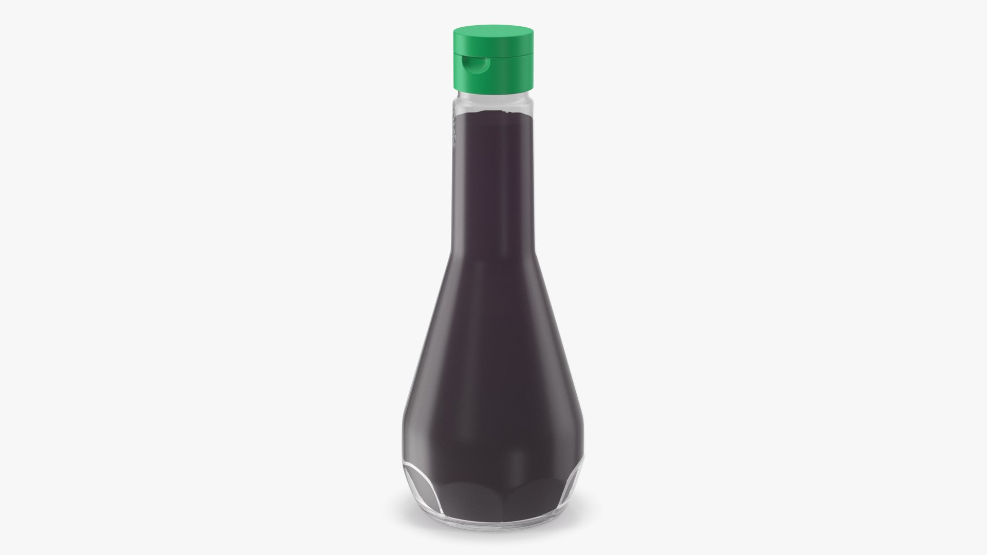 Soy Sauce Bottle with Green Cap 3D model preview