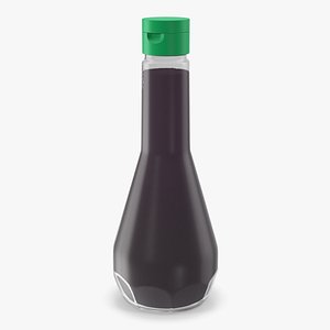 Soy Sauce Bottle with Green Cap 3D model