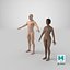 naked man woman 3D model