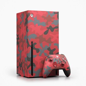 3D Xbox Series X Console Wrap and Controller Daystrike Camo model