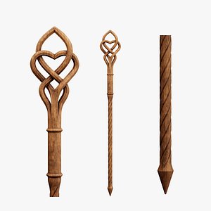 3D Wooden Staff