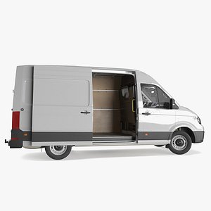 3D Volkswagen Crafter Van 2024 Silver Metallic Rigged model