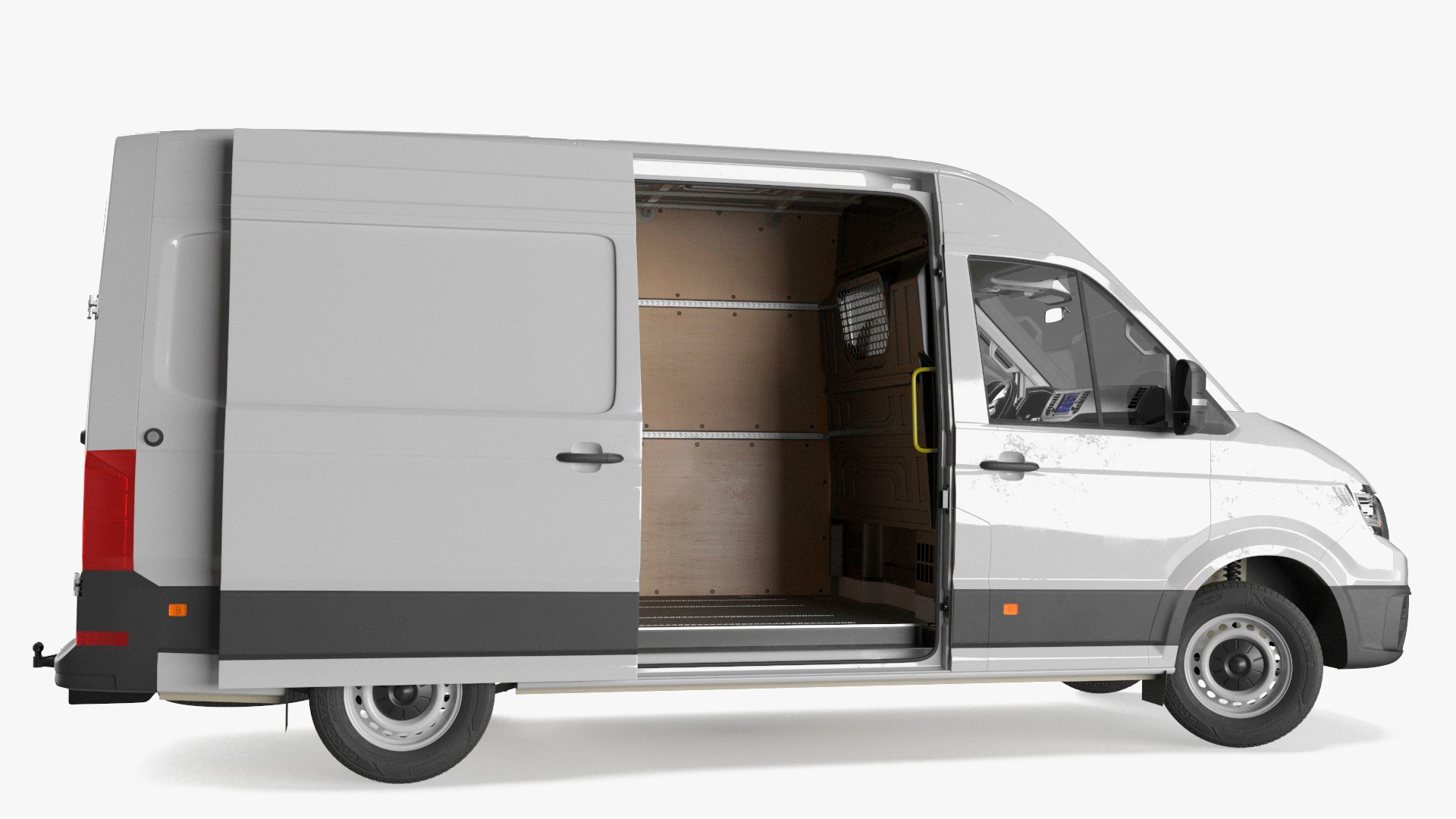 Volkswagen Crafter Van 2024 Silver Metallic Rigged 3D model preview