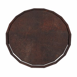 3D Round manhole lowpoly 3d model model