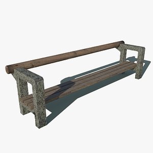 stone park bench 3ds
