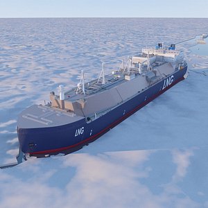 3D lng tanker icebreaking model