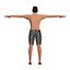 LowPoly homme blanc en maillot de bain