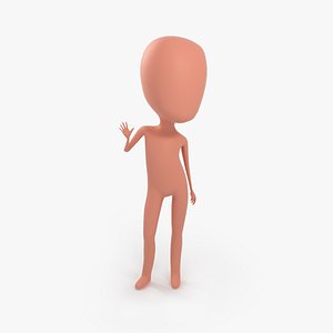 3D model stickman rig character