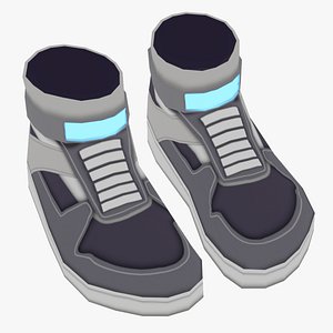 High Top Sneakers Cyber Punk 3D model