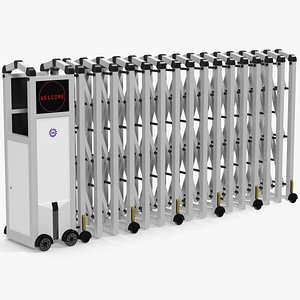 Trackless Retractable Gate 5m Rigged for Cinema 4D model