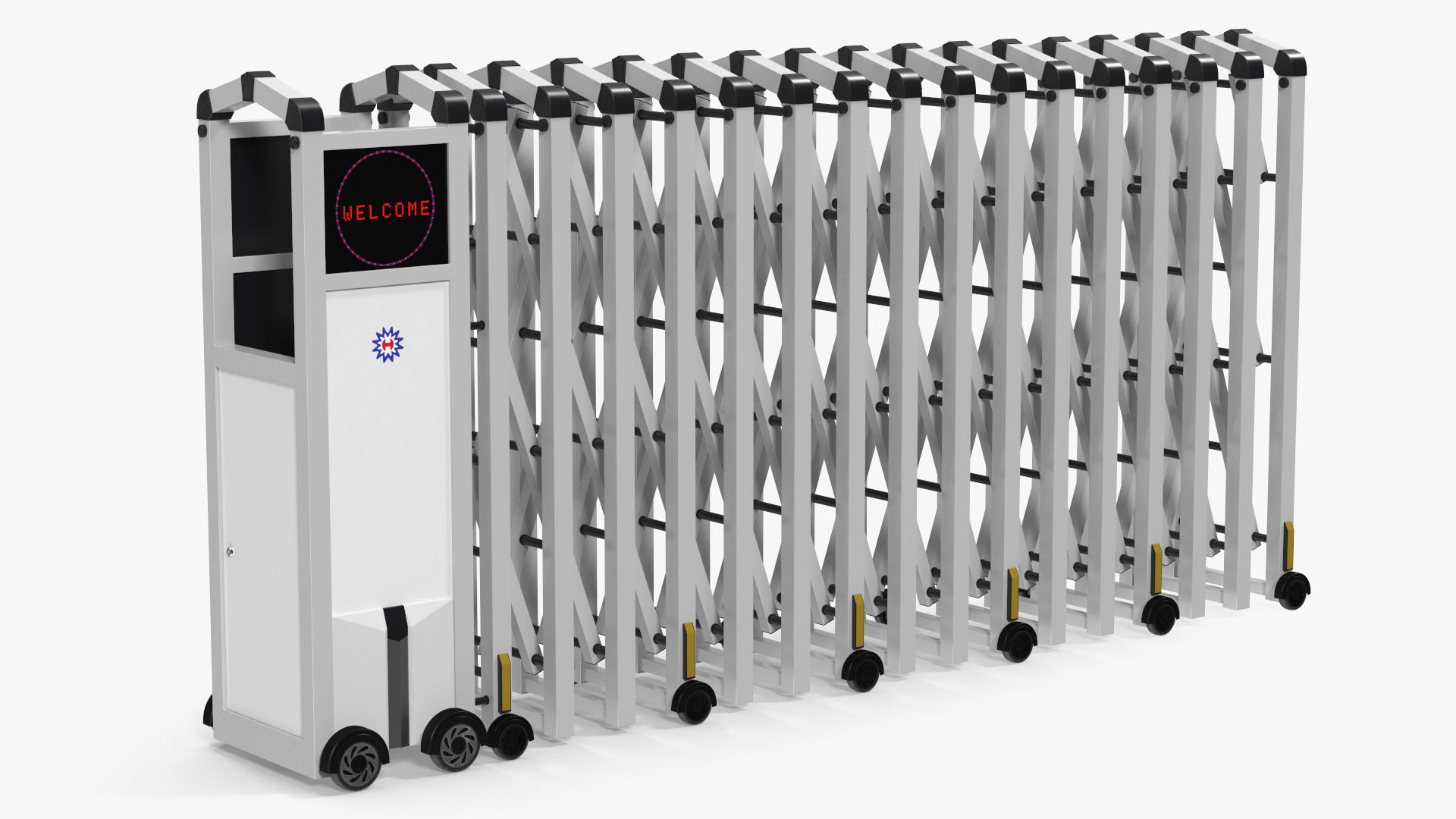 Trackless Retractable Gate 5m Rigged for Cinema 4D 3D model preview
