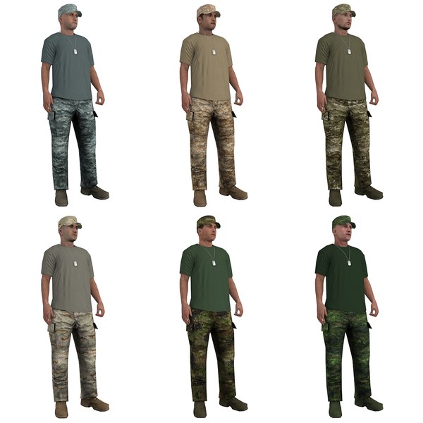 3d pack rigged soldier model