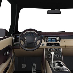 Car Dashboard With Steering Wheel 3D model