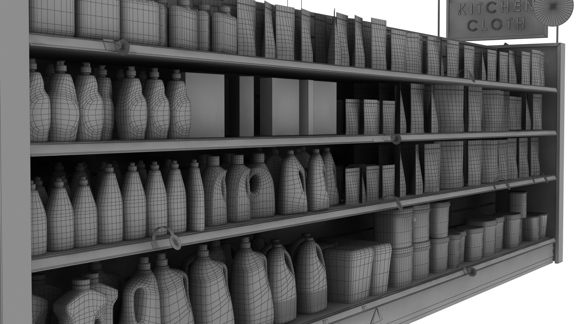 Supermarket Kitcken Cleaning Products Rack Model - TurboSquid 2321786