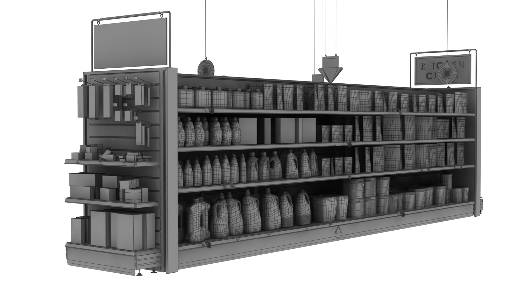 Supermarket Kitcken Cleaning Products Rack Model - TurboSquid 2321786