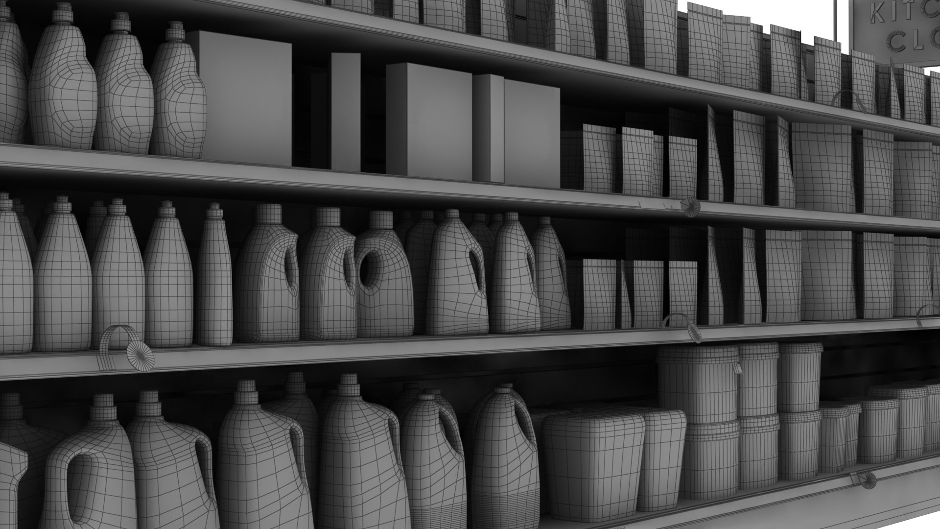 Supermarket Kitcken Cleaning Products Rack Model - TurboSquid 2321786