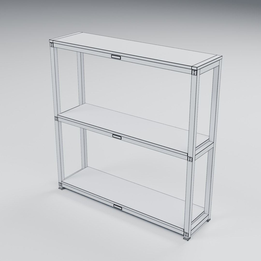 3D model Wood and Steel Retail Shelving - 3 Shelves - 1680 x 450 x 1700 mm https://p.turbosquid.com/ts-thumb/JO/WrqRvG/0h/06_wireframe/jpg/1788947994/1920x1080/fit_q87/5b16e4da3202026c53a8489caa75a02333fba0d9/06_wireframe.jpg