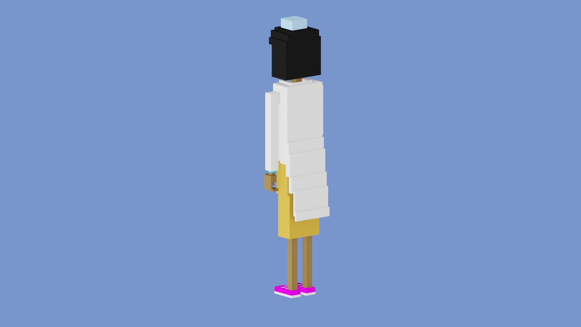 8 Bit Low Poly Female Doctor Cartoon Character With A Syringe 3D Model ...