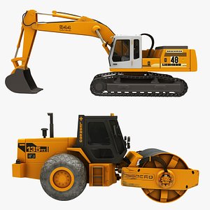 crawler excavator steamroller model